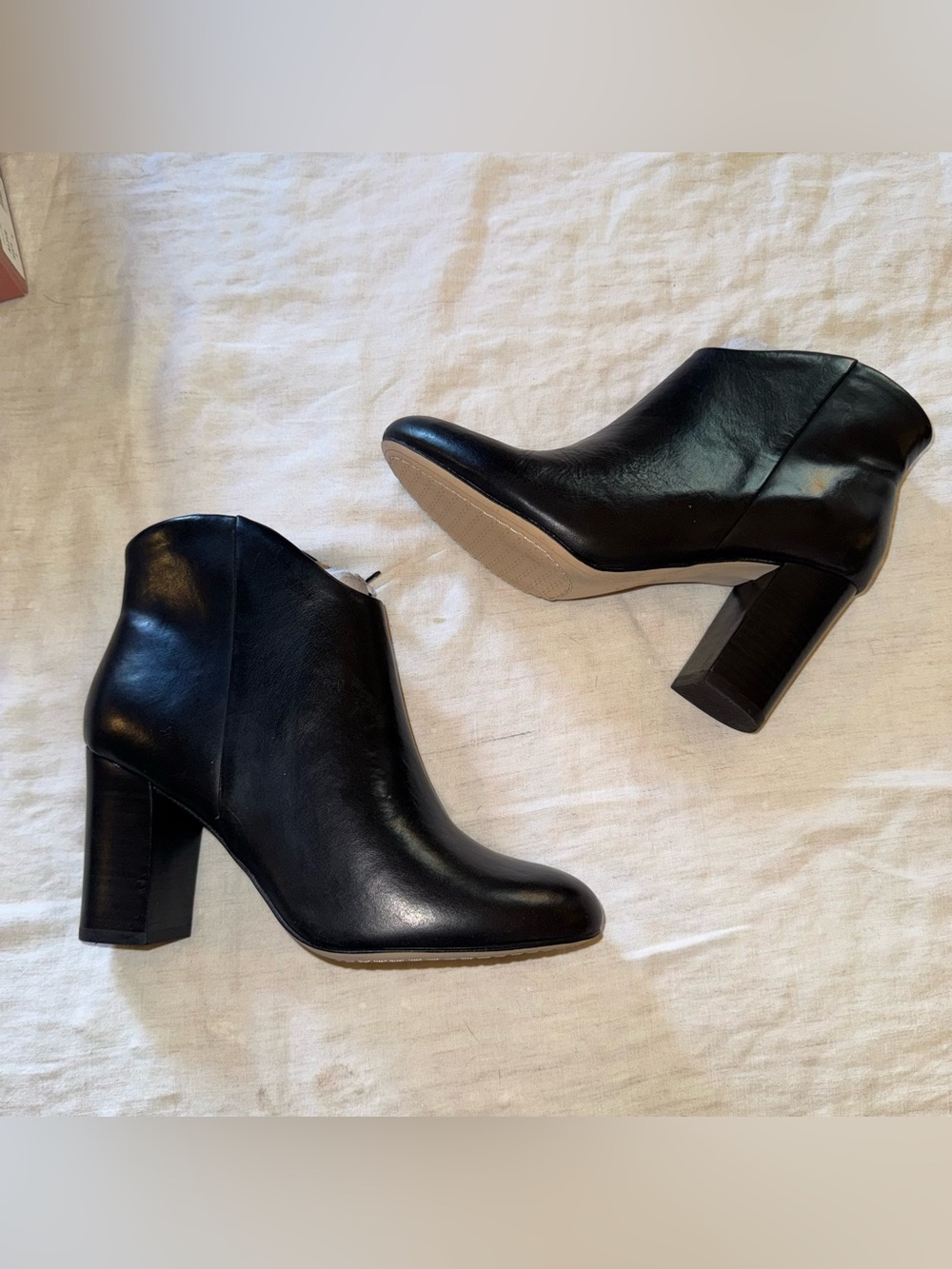 Lucca Women's Black Leather Ankle Boots - Classic Block Heel